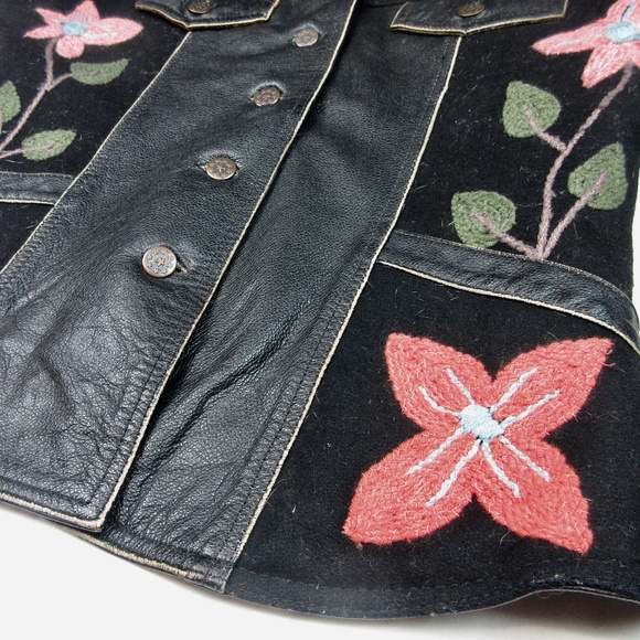 VTG Genuine Leather Boho Biker Jacket, Sz M L - Picture 4 of 9